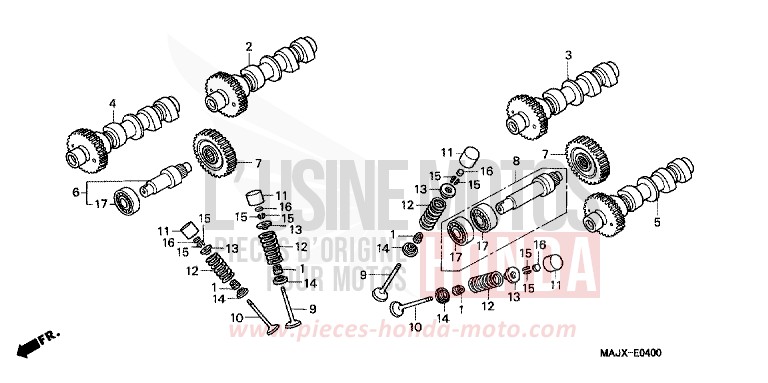 CAMSHAFT/VALVE for Pan-European ABS MIDDY BLUE METTALIC (B162) from 2000